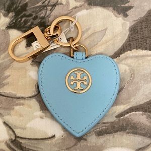 Tory Burch Light Blue Heart Keychain